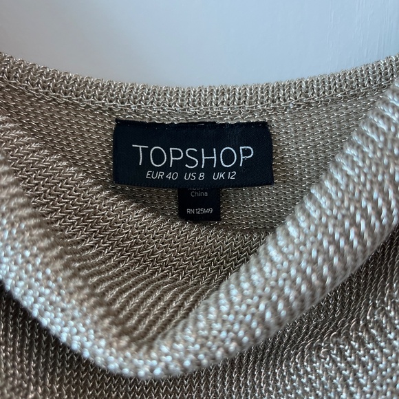 TOPSHOP Gold Metallic Chain Strap Cowl Neck Cami - Picture 3 of 9